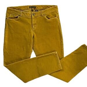 Mustard Yellow, Corduroy Straight Leg Mid Rise Pants, Size 12